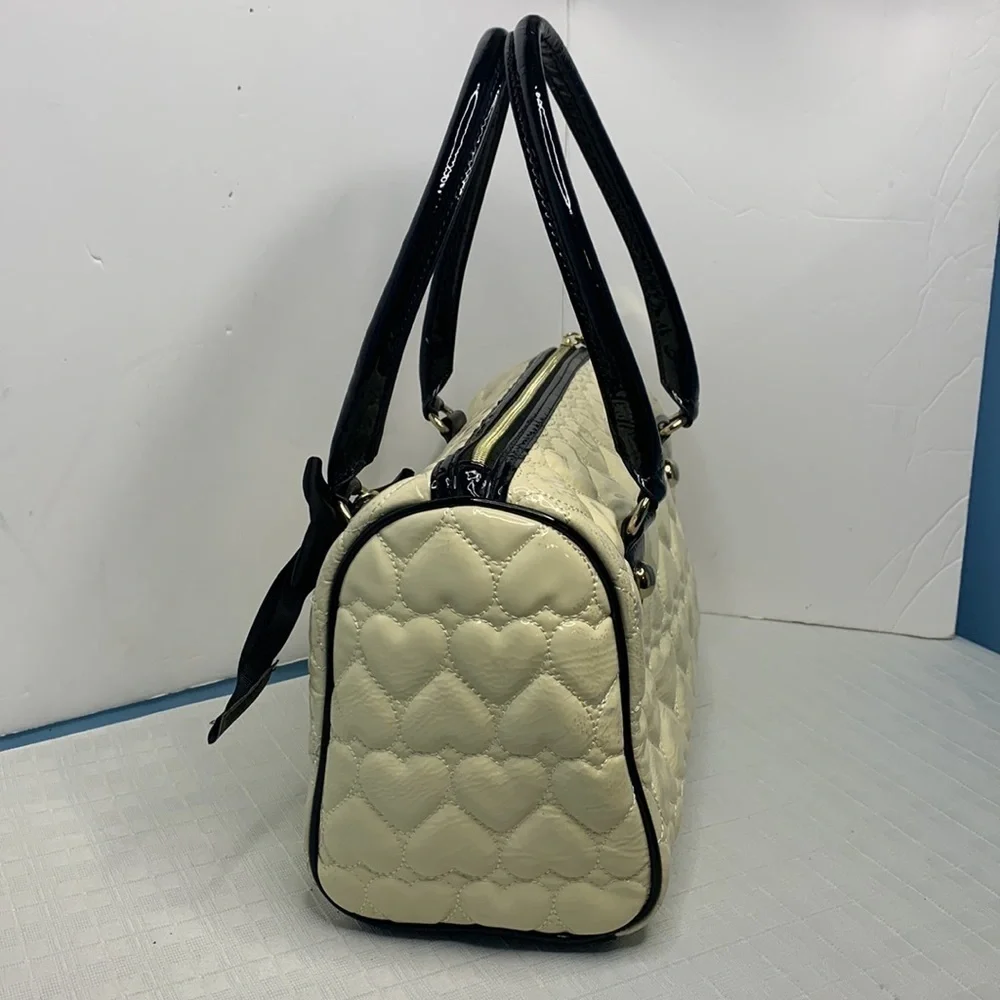 Betsey Johnson Be mine quilted hearts satchel